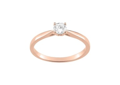ANILLO SOLITARIO EN 4 GARRAS ORO ROSA 0.30 CT