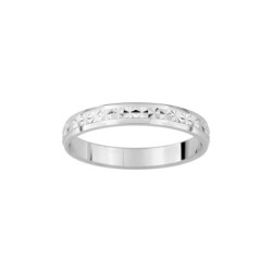 ALIANZA DE PLATA BANDA CENTRAL FACETADA 3 MM
