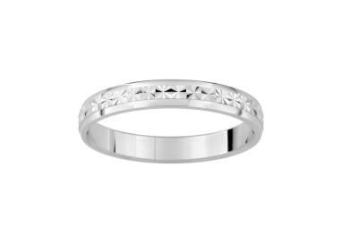 ALIANZA DE PLATA BANDA CENTRAL FACETADA 3 MM