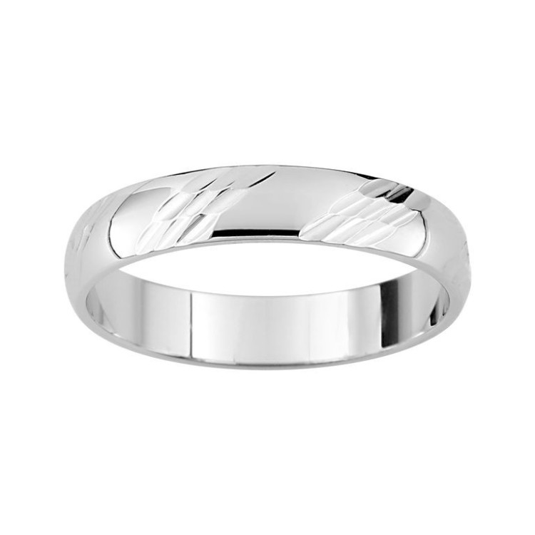 ALIANZA DE PLATA LABRADA CONFORT 3.8 MM
