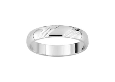 ALIANZA DE PLATA LABRADA CONFORT 3.8 MM