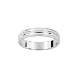 ALIANZA DE PLATA FACETADA 4 MM