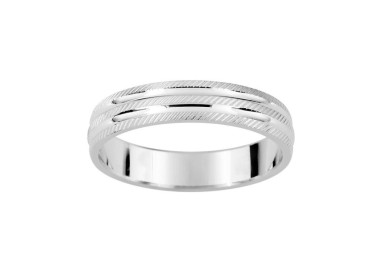 ALIANZA DE PLATA FACETADA 4 MM