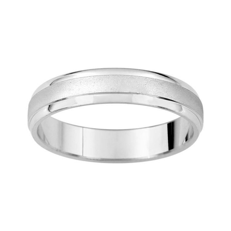 ALIANZA DE PLATA MATE BRILLO 4 MM