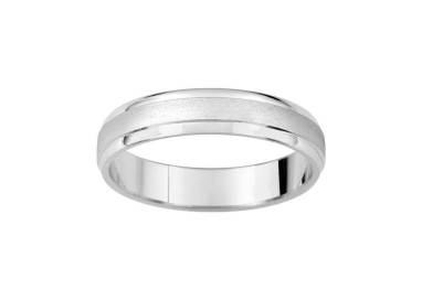 ALIANZA DE PLATA MATE BRILLO 4 MM