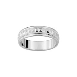 ALIANZA DE PLATA PLANA FACETADA 5 MM