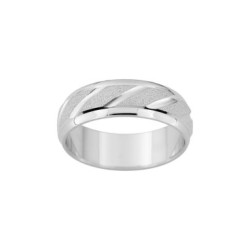 ALIANZA DE PLATA MATE BRILLO 6 MM