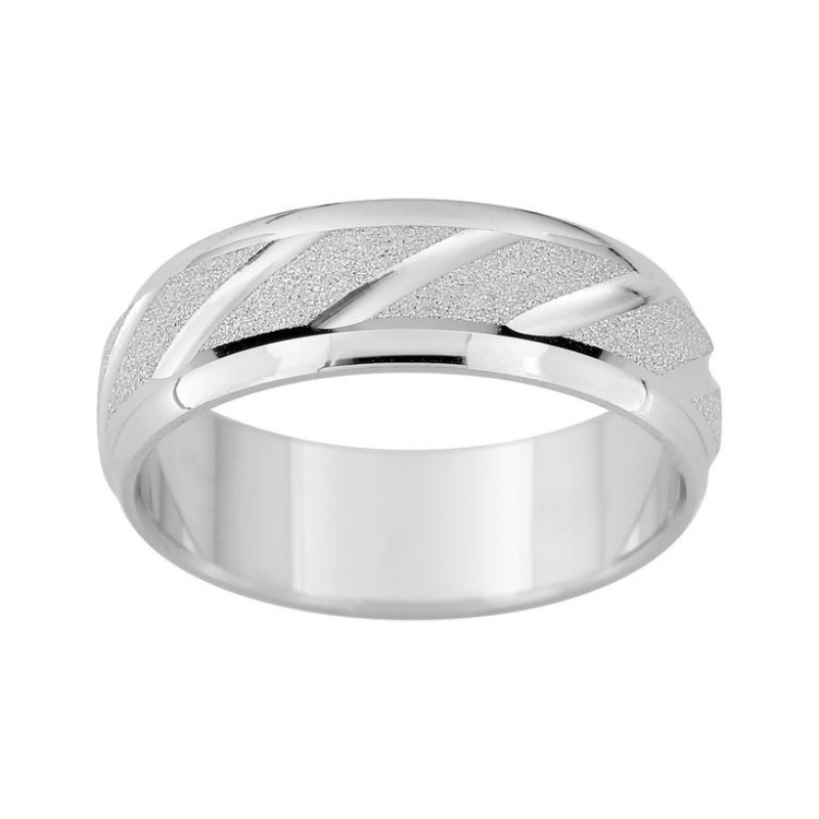 ALIANZA DE PLATA MATE BRILLO 6 MM