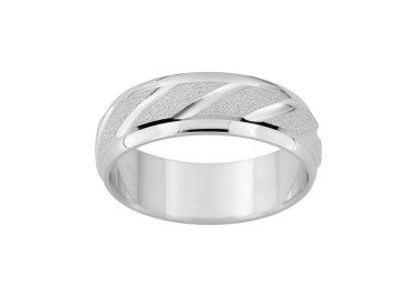 ALIANZA DE PLATA MATE BRILLO 6 MM