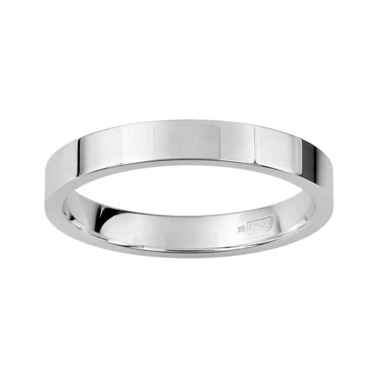 ALIANZA DE PLATA PLANA CONFORT 3 MM