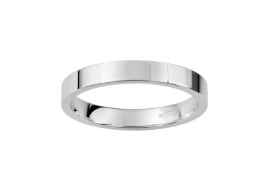ALIANZA DE PLATA PLANA CONFORT 3 MM