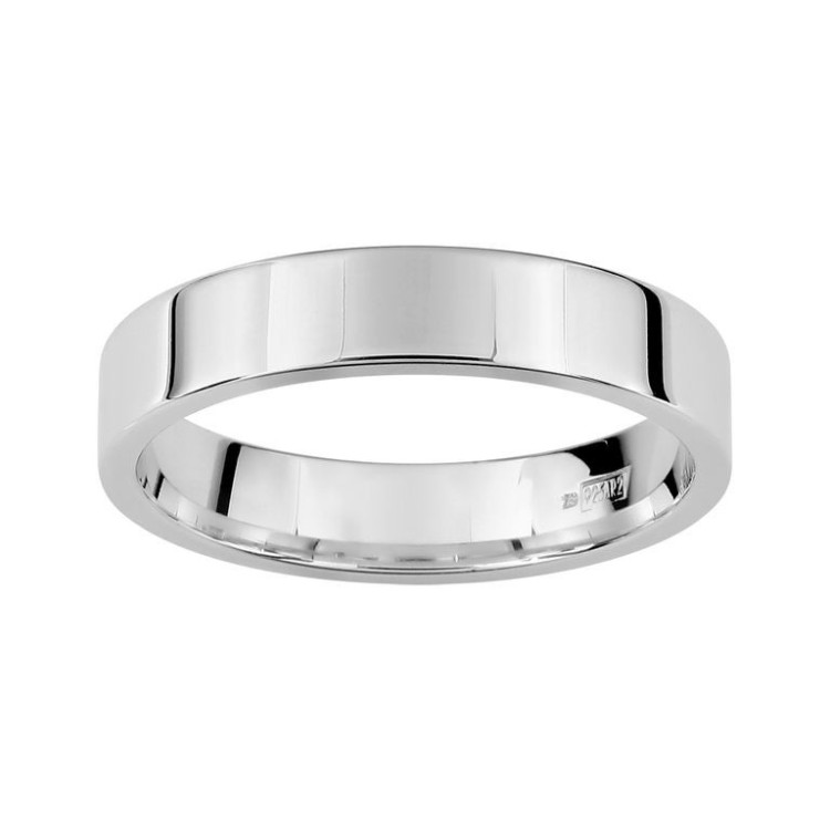 ALIANZA DE PLATA PLANA CONFORT 4 MM