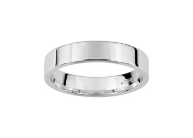 ALIANZA DE PLATA PLANA CONFORT 4 MM