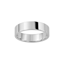 ALIANZA DE PLATA PLANA CONFORT 5 MM