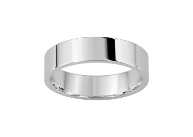 ALIANZA DE PLATA PLANA CONFORT 5 MM