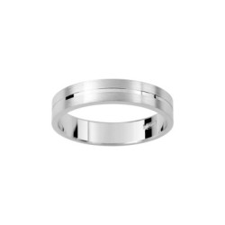 ALIANZA DE PLATA PLANA SATINADA DE 4 MM