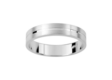 ALIANZA DE PLATA PLANA SATINADA DE 4 MM