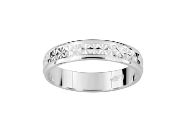 ALIANZA DE BODA FACETADA EFECTO DIAMANTADO 4 MM