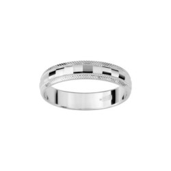 ALIANZA DE PLATA FACETADA 4 MM