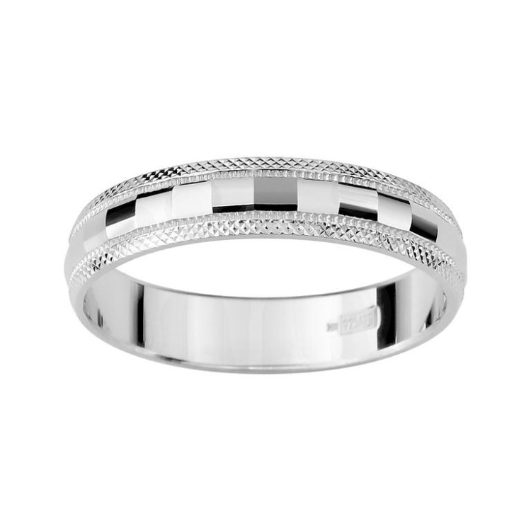 ALIANZA DE PLATA FACETADA 4 MM