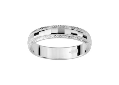 ALIANZA DE PLATA FACETADA 4 MM