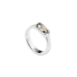 ANILLO DE PLATA BLANCO CON CRISTAL