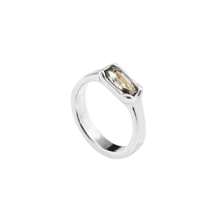 ANILLO DE PLATA BLANCO CON CRISTAL