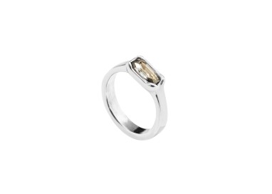 ANILLO DE PLATA BLANCO CON CRISTAL