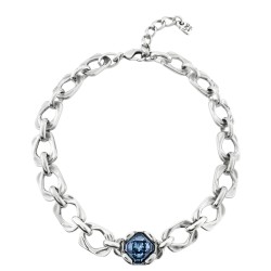 COLLAR BAÑADO EN PLATA DE LEY Y CRISTAL