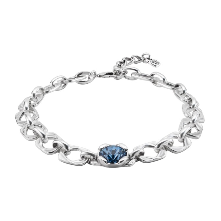 COLLAR BAÑADO EN PLATA DE LEY Y CRISTAL