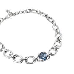 COLLAR BAÑADO EN PLATA DE LEY Y CRISTAL