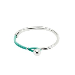 PULSERA SEMIRÍGIDA CON CUERO TURQUESA