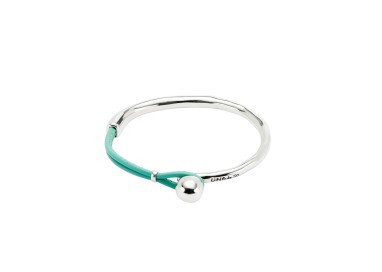 PULSERA SEMIRÍGIDA CON CUERO TURQUESA