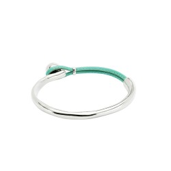 PULSERA SEMIRÍGIDA CON CUERO TURQUESA