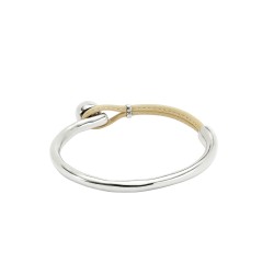 PULSERA SEMIRÍGIDA CUERO COLOR MARFÍL