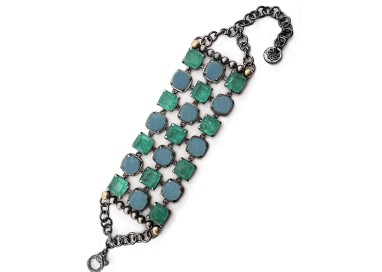 PULSERA CIELO HEMIMORFITAS Y CUARZO