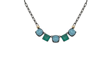 COLLAR CIELO HEMIMORFITA Y CUARZO