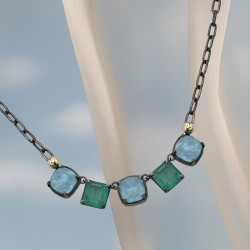 COLLAR CIELO HEMIMORFITA Y CUARZO