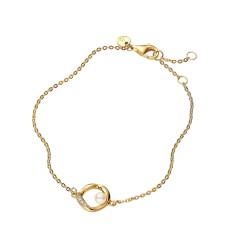 PULSERA FORMA ORGÁNICA EN PAVÉ Y PERLA