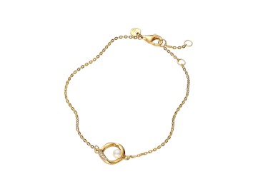 PULSERA FORMA ORGÁNICA EN PAVÉ Y PERLA