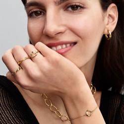 PULSERA FORMA ORGÁNICA EN PAVÉ Y PERLA