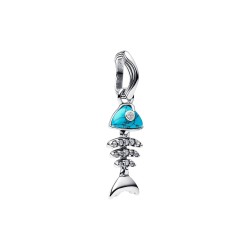 CHARM COLGANTE ESPINA PEZ COLOR TURQUESA