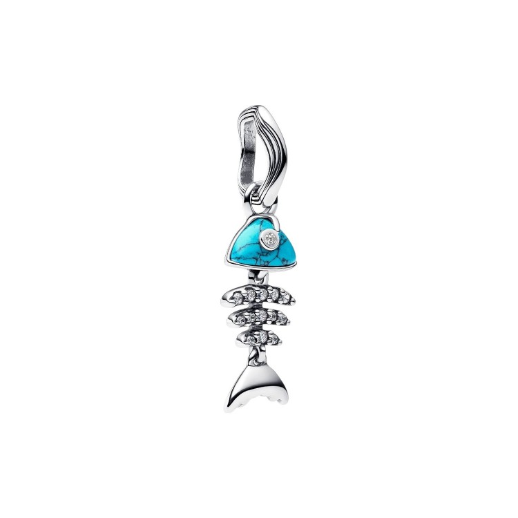 CHARM COLGANTE ESPINA PEZ COLOR TURQUESA