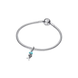 CHARM COLGANTE ESPINA PEZ COLOR TURQUESA
