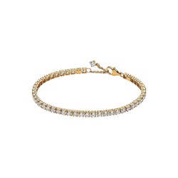 PULSERA TENIS BRILLANTE DORADA