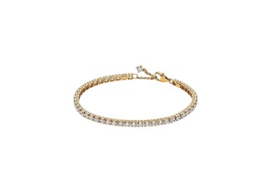 PULSERA TENIS BRILLANTE DORADA
