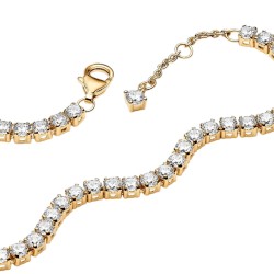PULSERA TENIS BRILLANTE DORADA