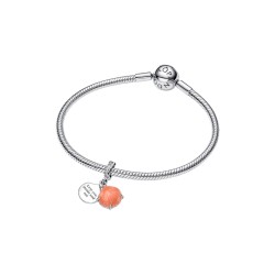 CHARM COLGANTE DOBLE CONCHA COLOR CORAL