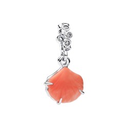 CHARM COLGANTE DOBLE CONCHA COLOR CORAL