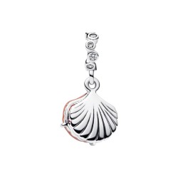 CHARM COLGANTE DOBLE CONCHA COLOR CORAL